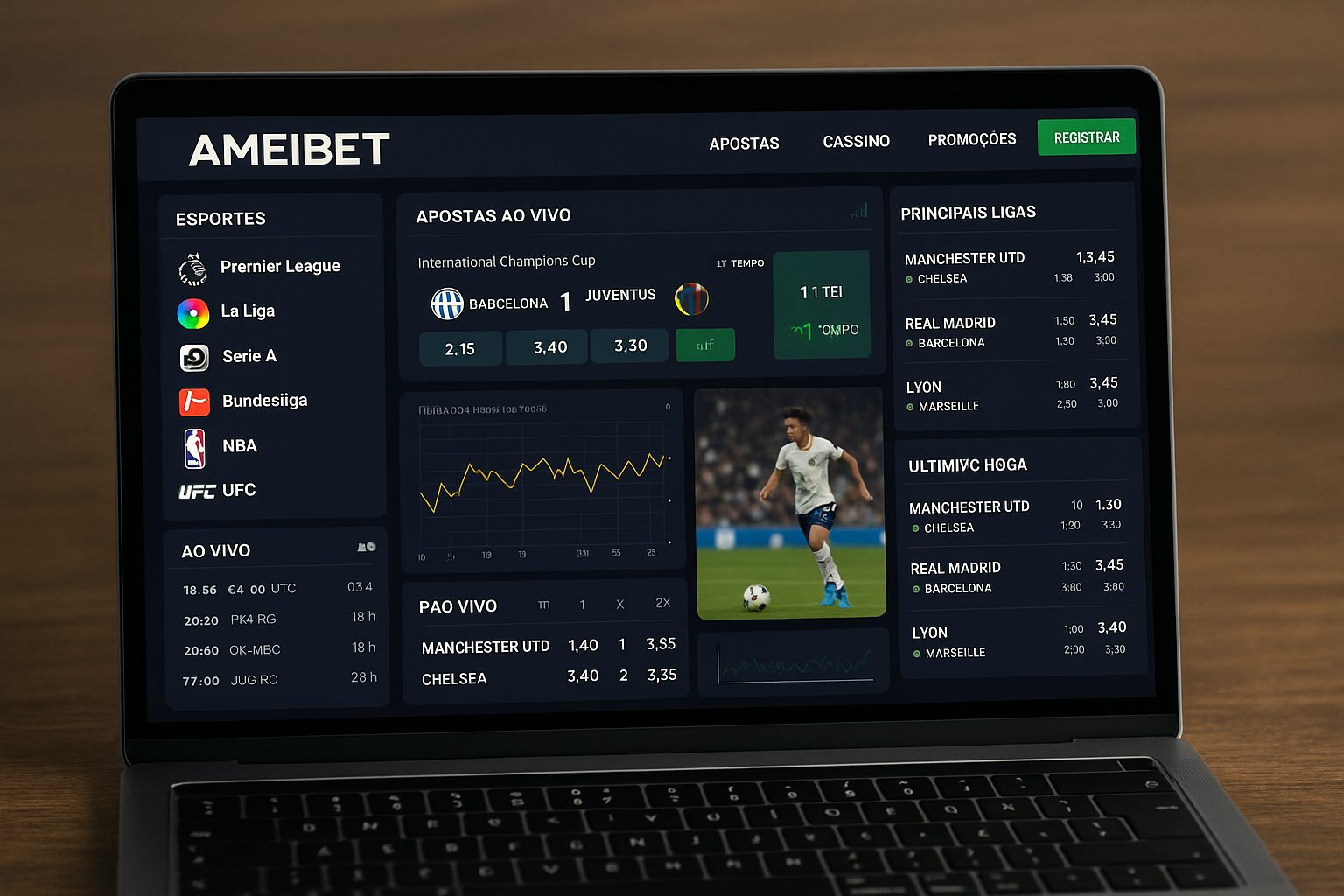 Apostas esportivas no cassino online AMEIBET